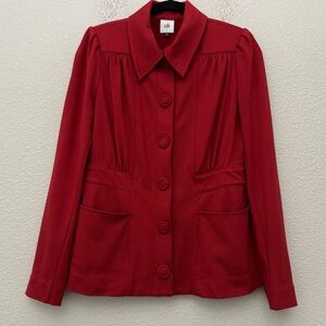 Cabi Spencer Jacket Snap Front Red Size Small